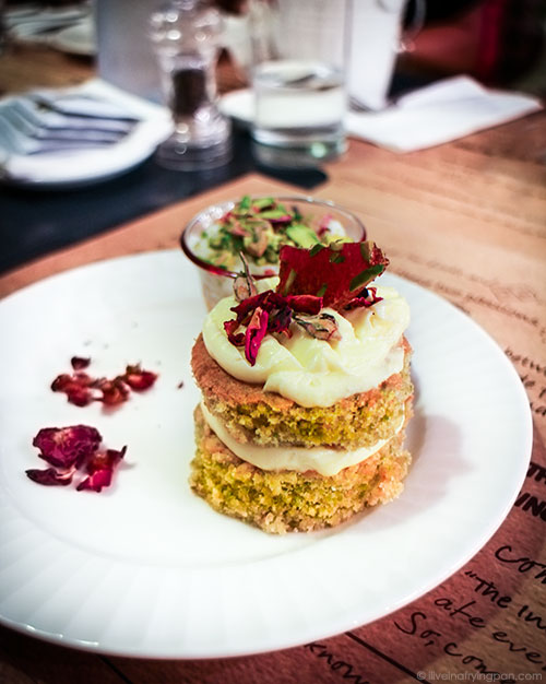 Pistachio and rosewater cake - Dima Sharif at Book Munch Cafe