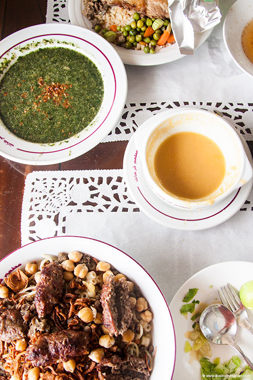 Koshari with Kofte, Molokhiya, Lentil Soup - Farhat Alasli - Egyptian Restaurant - Abu Hail Dubai 